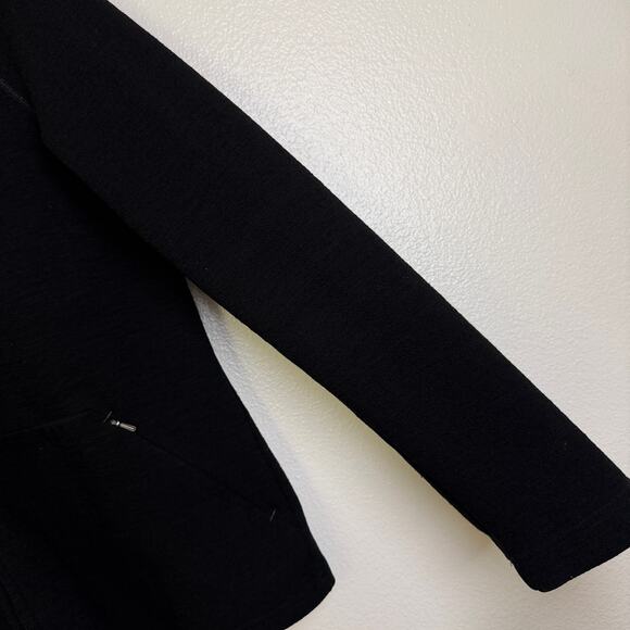 IBEX Wool Jacket Womens Large Black Full Zip Outdoors HIking Wool Embroidered - Picture 9 of 13